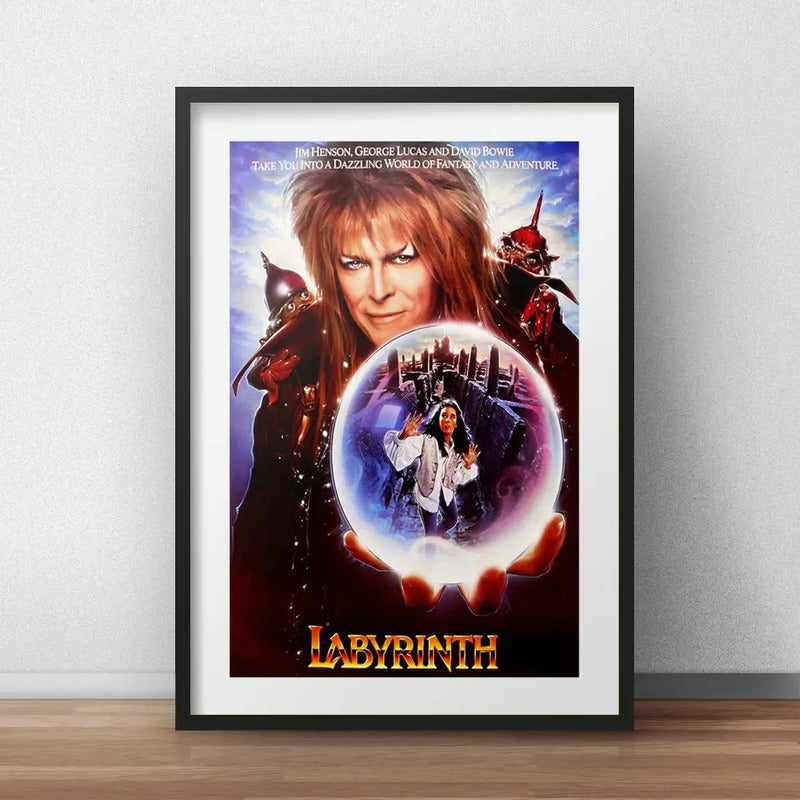 Cuadro Laberinto Labyrinth David Bowie Pelicula Con Paspartú Marco Negro