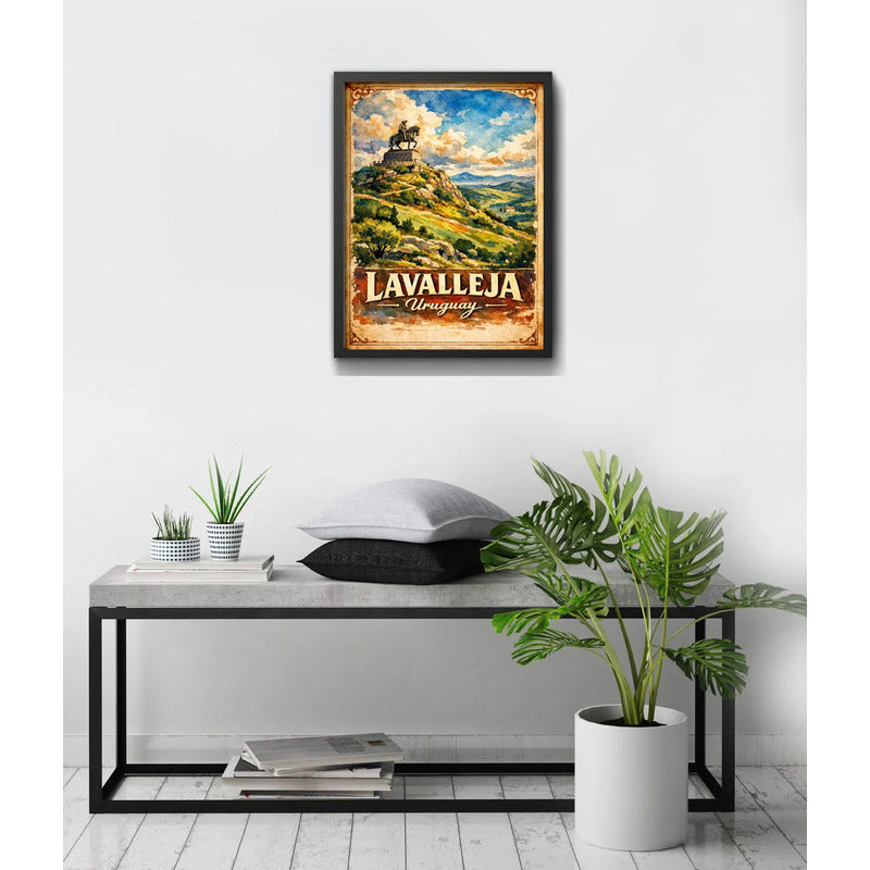 Cuadro Lavalleja Cerro Artigas Minas Paisajes Retro Uruguay Marco Negro