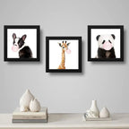 Set 3 Cuadros Panda Jirafa Perro Chicle Animales Decoracion