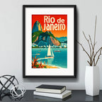 Cuadro Rio De Janeiro Brasil Corcovado Decoracion Paspartú Marco Negro