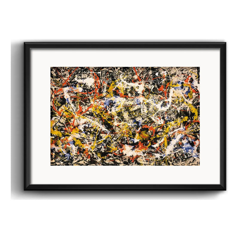 Cuadro Jackson Pollock Convergence Abstracto Con Paspartú Marco Negro