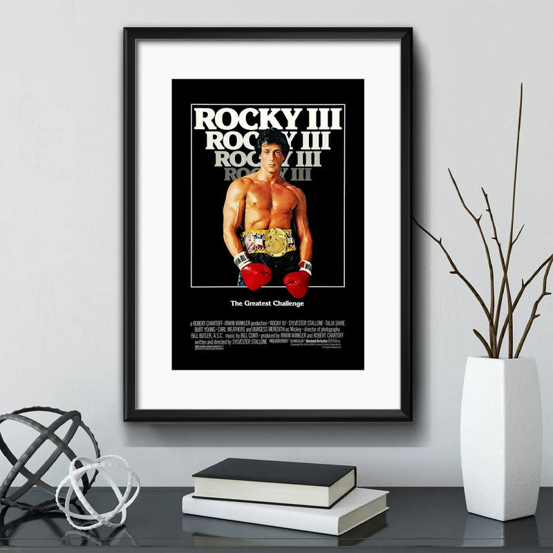 Cuadro Rocky 3 Balboa Stallone Boxe Gym Decoracion Paspartú Marco Negro