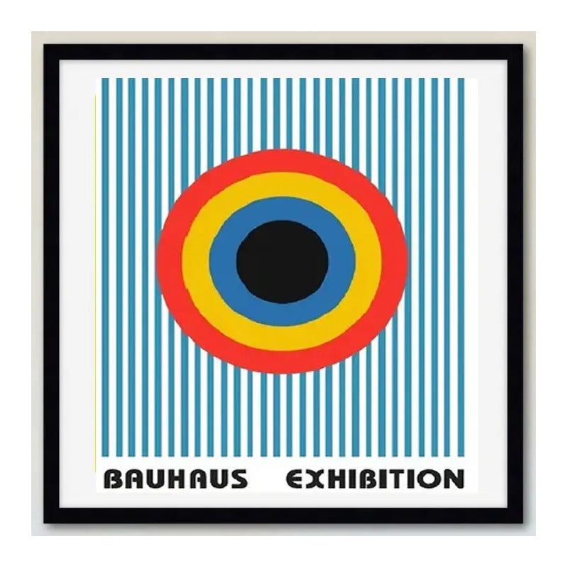 Cuadro Bauhaus Arte Arquitectura Geometrica Colores 33x33cm Bauhaus 6 Marco Negro
