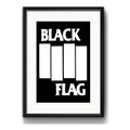 Cuadro Black Flag Hardcore Punk Rock Decoracion Con Paspartú Marco Negro