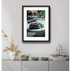 Cuadro Porsche Carrera 911 Gt3 Rs Auto 53x43cm Con Paspartú Marco Negro