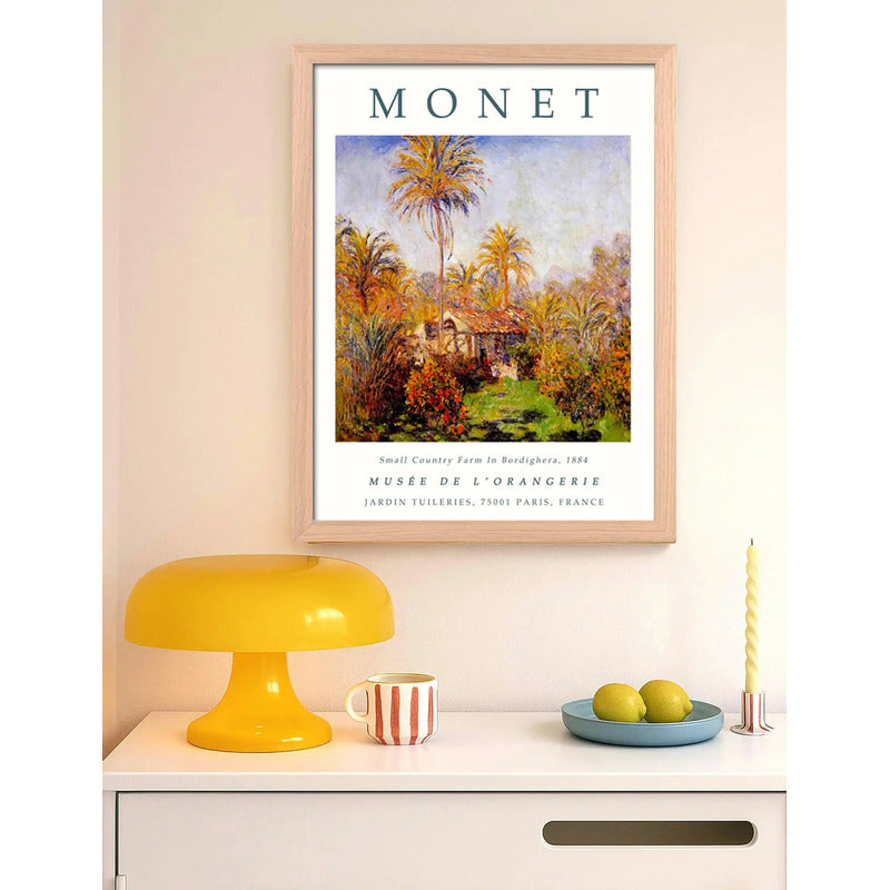 Cuadro Dormitorio Living Monet Granja Bordighera Marco Oak Marco Marrón Claro