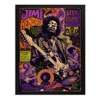Cuadro Jimi Hendrix Experience Psicodélico Rock Guitarra Marco Negro