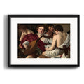 Cuadro Caravaggio Estilo Arte Barroco 53x43cm Con Paspartú Los Musicos Con Marco Negro