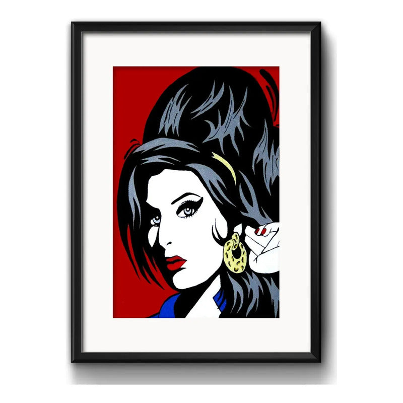 Cuadro Amy Winehouse Pop Art Musica Decoracion Con Paspartú Marco Negro