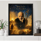 Cuadro Paulo Coelho El Alquimista Arte Retro Obras Escritor Marco Negro