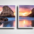 Set 2 Cuadros Playa Mar Sol Piedras Paisajes Arte Decoracion