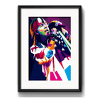 Cuadro Axl Rose Pop Art Guns N Roses Decoracion Con Paspartú Marco Negro