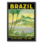 Cuadro Ciudades Vintage Retro Espana Francia Brasil China Rio De Janeiro Brasil Vintage Marco Negro