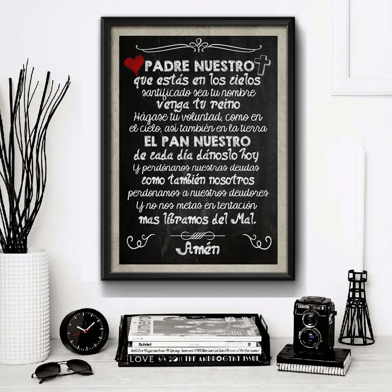 Cuadro Padre Nuestro Oración Jesus Decoracion Hogar Oficina