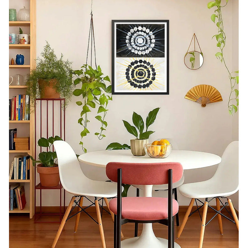 Cuadro Dormitorio Living Hilma Af Klint Arte El Cisne N. 8 Marco Negro