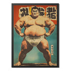 Cuadro Sumo Luchador Mangá Arte Japonés Deportes Decoracion Marco Negro