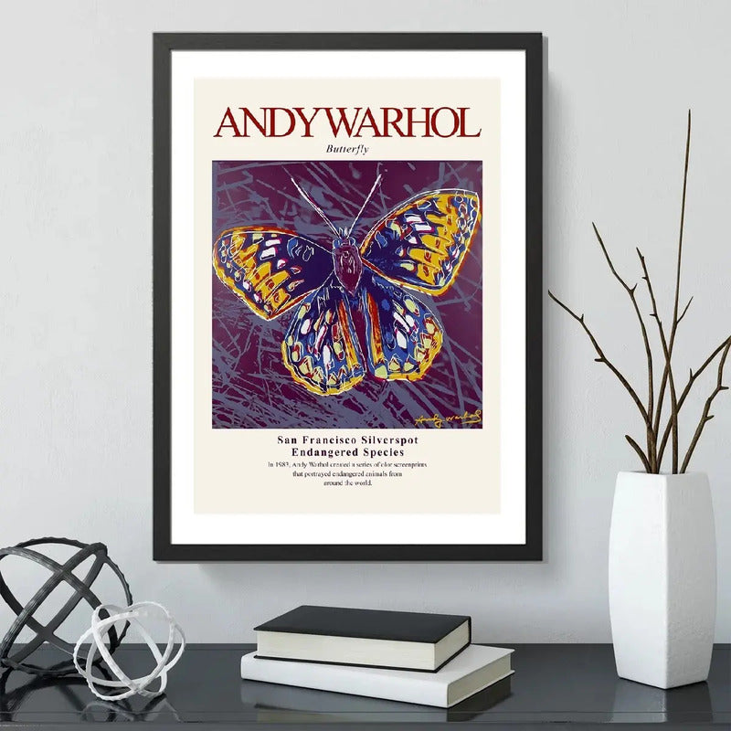 Cuadro Andy Warhol Pop Art Monroe Mariposa Flores Decoracion Andy Warhol Mariposa Marco Negro