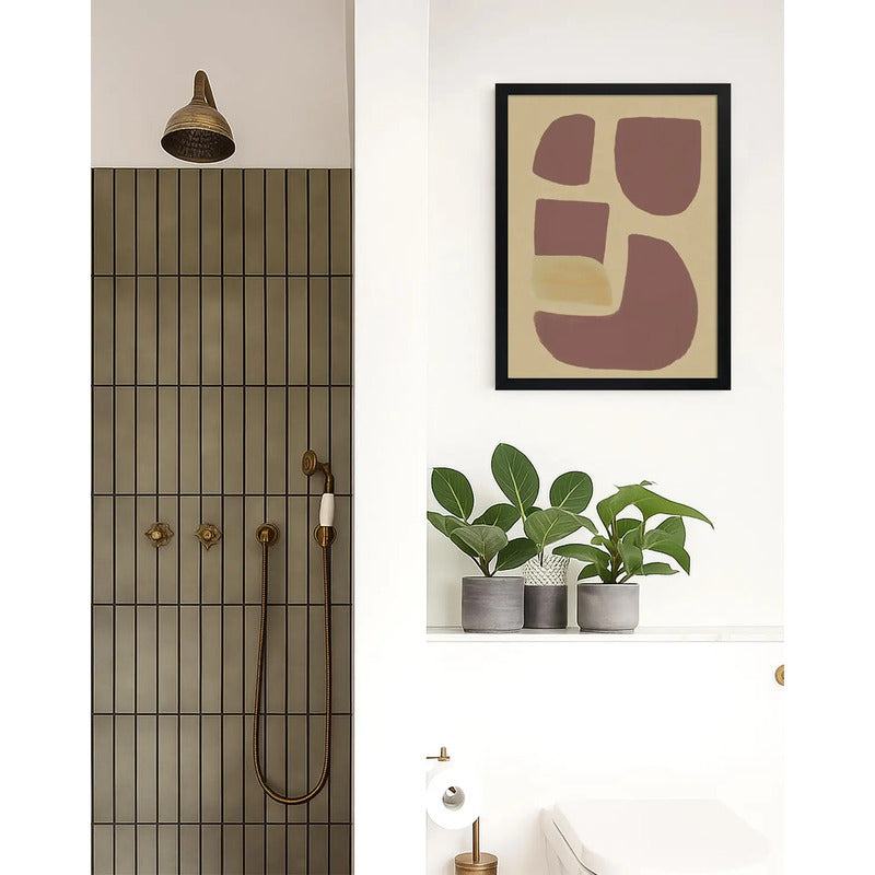 Cuadro Dormitorio Living Boho Abstracto Equilibrio Y Calma Marco Negro