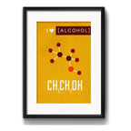 Cuadro Formula Alcohol Love Cocina Decoracion Con Paspartú Marco Negro