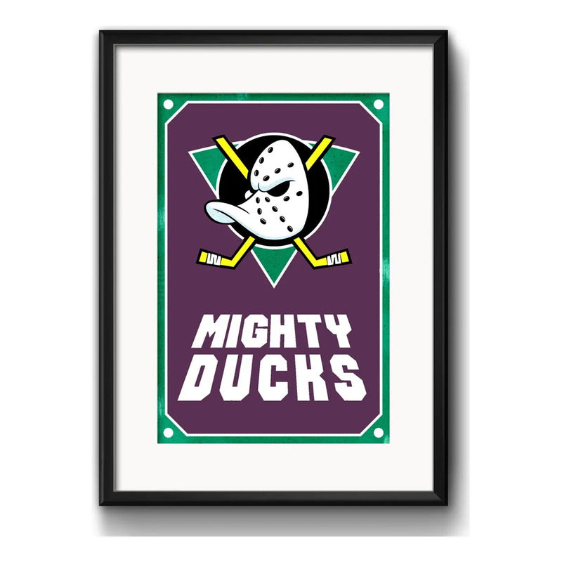 Cuadro Mighty Ducks Somos Los Mejores Hockey Cine Paspartú Marco Negro