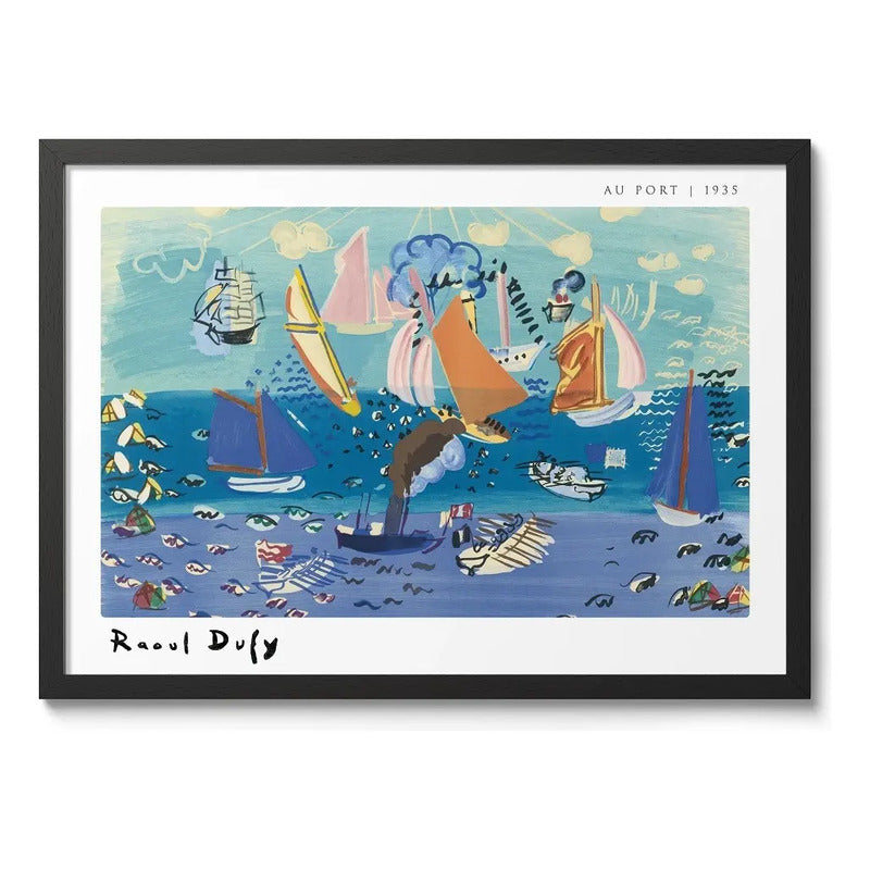 Cuadro Raoul Dufy Pintura Fauvismo Abstracto Arte Decoracion Au Port Marco Negro