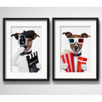 Set 2 Cuadros Perro Cinema Mascota Pet Decoracion Paspartú