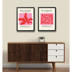 Set 2 Cuadros Dormitorio Living Matisse Tonos Rosa Pink Marco Negro