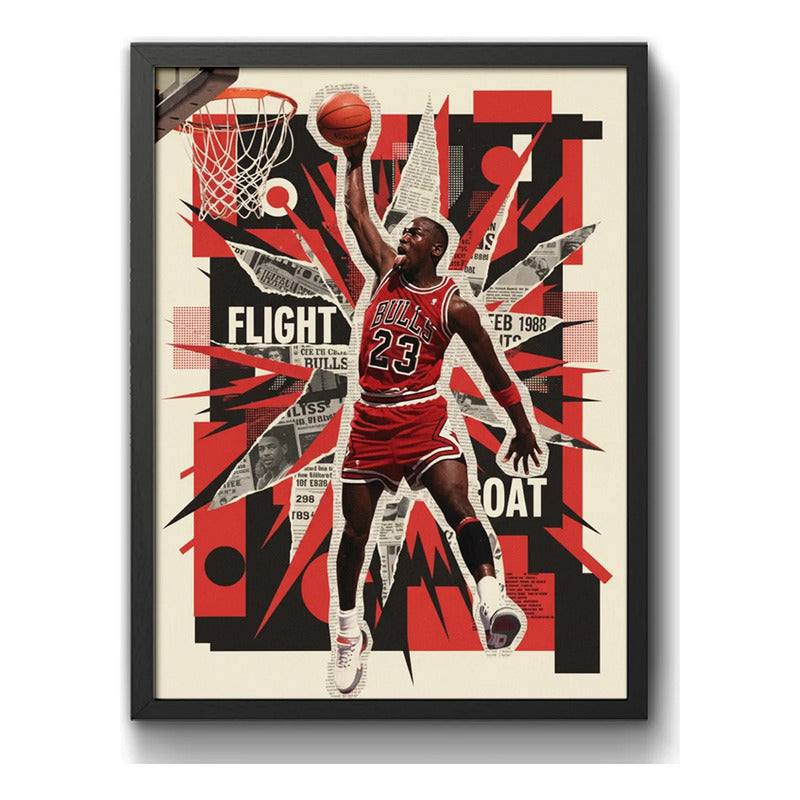 Cuadro Michael Jordan Basket Greatest Of All Time Deportes Marco Negro