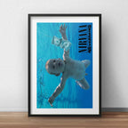 Cuadro Nirvana Nevermind Album Rock Musica Con Paspartú Marco Negro