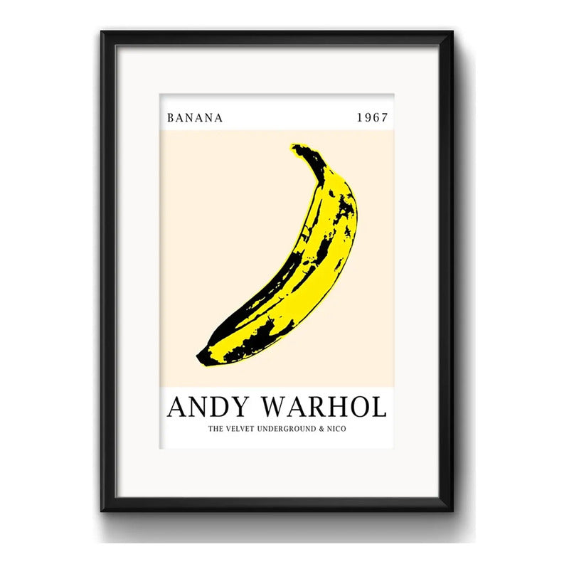 Cuadro Andy Warhol Banana 1967 Pop Art 53x43cm Con Paspartú Marco Negro