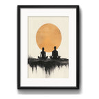 Cuadro Tantra Yoga Meditación Zen Decoracion Con Paspartú Marco Negro