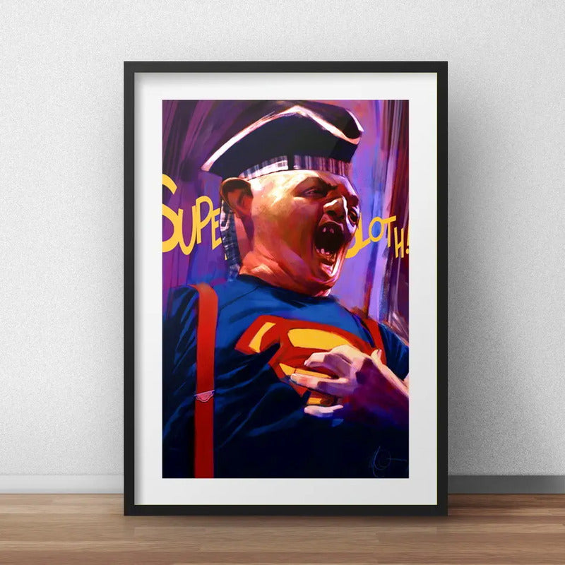 Cuadro Sloth Art Los Goonies Spielberg Pelicula Con Paspartú Marco Negro
