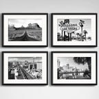 Set 4 Cuadros Las Vegas Nevada Casino Paisajes Con Paspartú