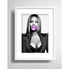 Cuadro Beyonce Chicle Pop Art Fashion Decoracion Paspartú