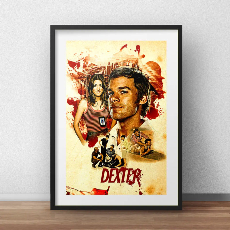 Cuadro Dexter Serie Tv Arte Decoracion Con Paspartú Marco Negro