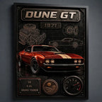 Cuadro Ford Mustang Mach 1 Clasico Arte 3d Auto Decoracion Marco Negro