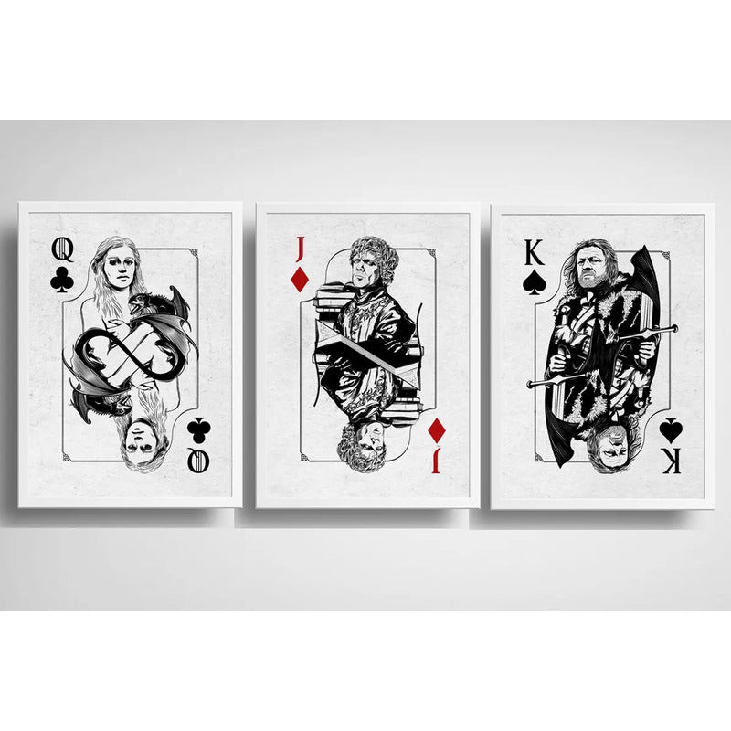 Set 3 Cuadros Game Of Thrones Houses Casas Cartas Serie Tv