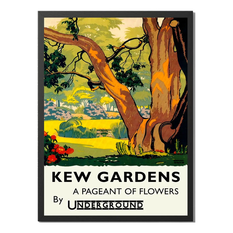 Cuadro Kew Gardens Flower Market Londres Br2 Flores Botanica Marco Negro