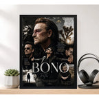 Cuadro Bono Vox U2 Banda Rock The Joshua Tree Arte Vintage Marco Negro