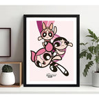 Cuadro Las Chicas Superpoderosas Dormitorio Infantil Dibujo Marco Negro