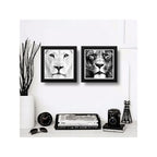 Set 2 Cuadros Leon Blanco Leones Sabiduría Animal Decoracion