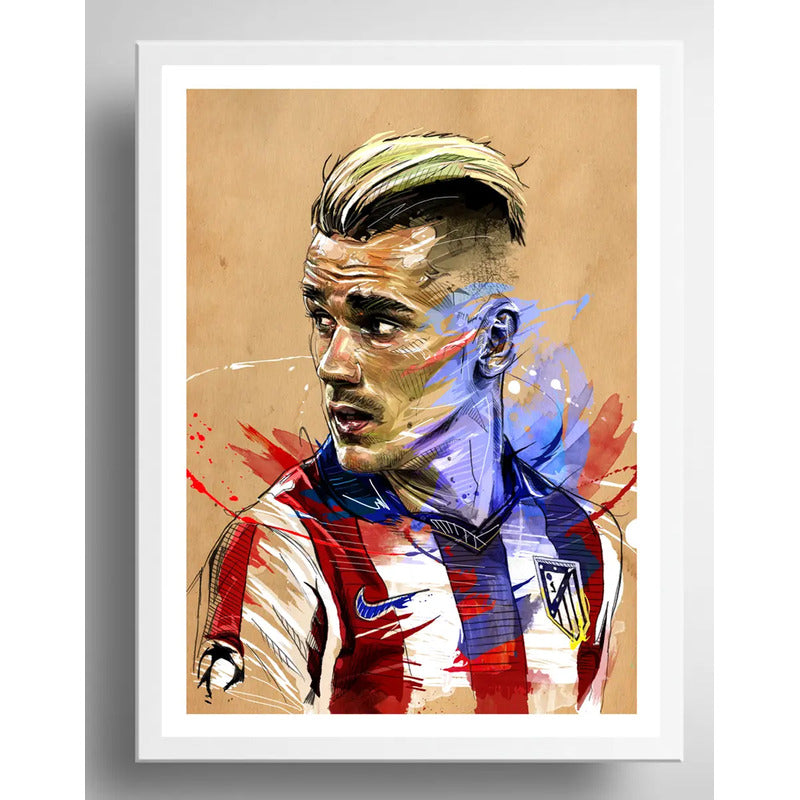 Cuadro Antoine Griezmann Pop Art Fútbol Jugador Decoracion