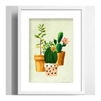 Cuadro Cactus Suculentas Pop Art Decoracion Con Paspartú