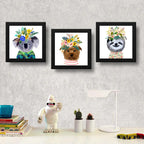 Set 3 Cuadros Baby Animales Decoracion Dormitorio Infantil