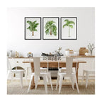 Set 3 Cuadros Palmeras Colección 2 Vintage Plantas Botanico Marco Negro