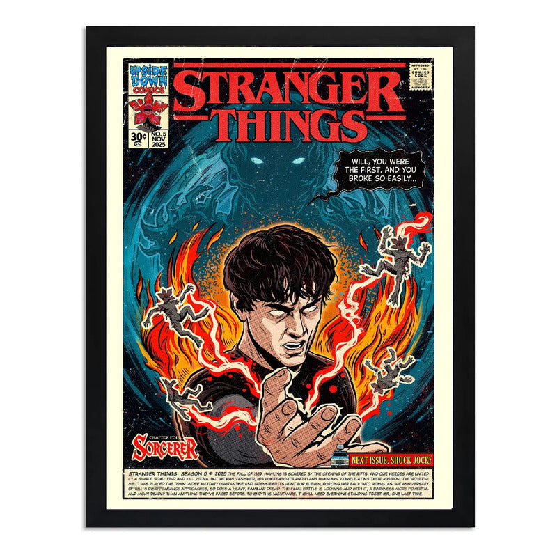 Cuadro Stranger Things V Serie Tv Comics Arte Decoracion Marco Negro