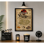 Cuadro Jurassic Park Mapa Isla Nublar Dinosaurio B4 Pelicula Marco Negro