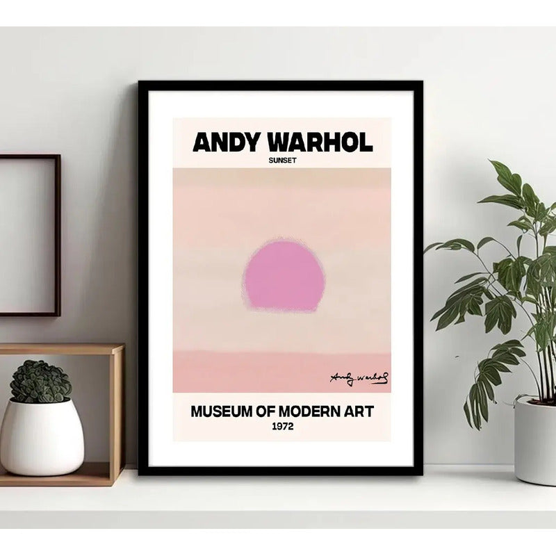 Cuadro Andy Warhol Sunset Pop Art Decoracion Modern Art Marco Negro