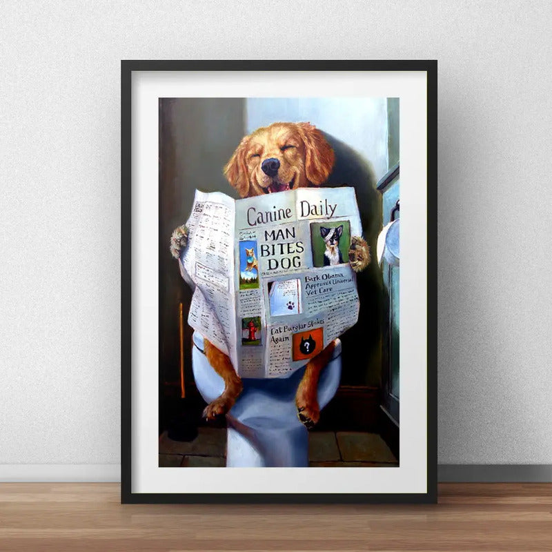 Cuadro Perro Labrador Retriever Baño Decoracion Con Paspartú