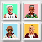 Set 4 Cuadros Einstein Mandela Gandhi Dalai Pop Art Hipster